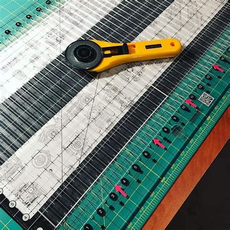 This slotted <b>ruler</b> has cutting slits every 1/2 inch so each strip you cut is the exact same size EVERY time! Cut an entire half yard of fabric or a fat quarter without ever moving the <b>ruler</b>. . Stripology ruler